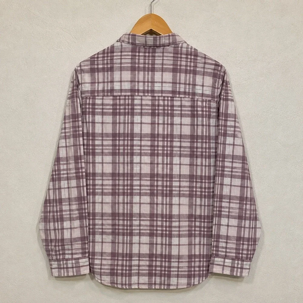 NWT JACHS Girlfriend Purple Plaid Snap Front Shirt Soft Button Down S Flannel